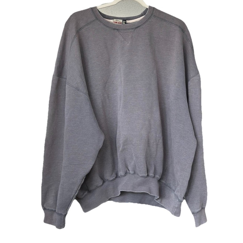 Vtg Russell Athletic Sweatshirt Men L Gray Team Issue Pullover 90s‎ Blank Faded